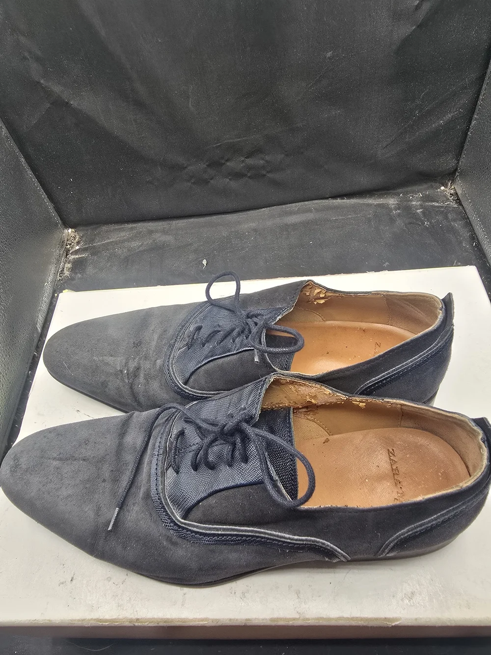 Zara Black Suede Lace-Up Oxford‎ Shoes